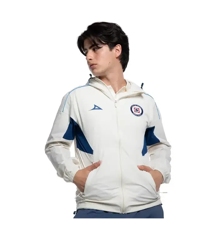 Pirma Pirma Cruz Azul 2026 -27 Full Zip Wind Breaker Jacket - Beige/Navy