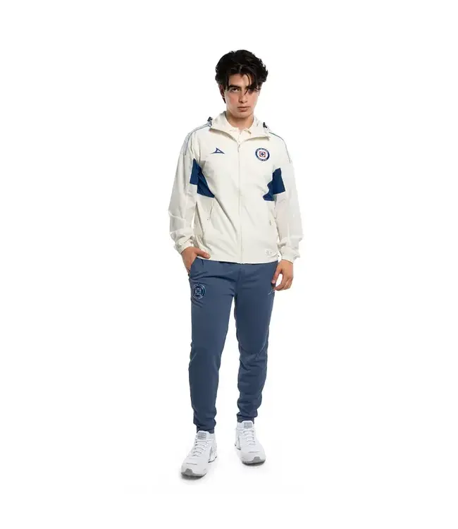 Pirma Pirma Cruz Azul 2026 -27 Full Zip Wind Breaker Jacket - Beige/Navy