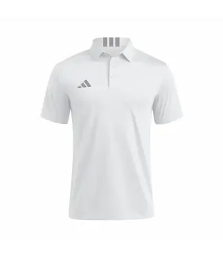 adidas adidas 3 Stripes 2026 Short Sleeve Polo Shirt - White/Silver