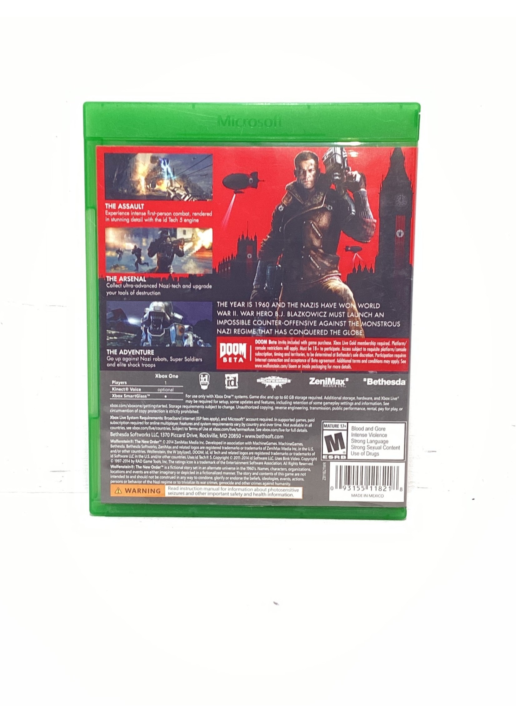 Wolfenstein The New Order - XBox One Series X Game