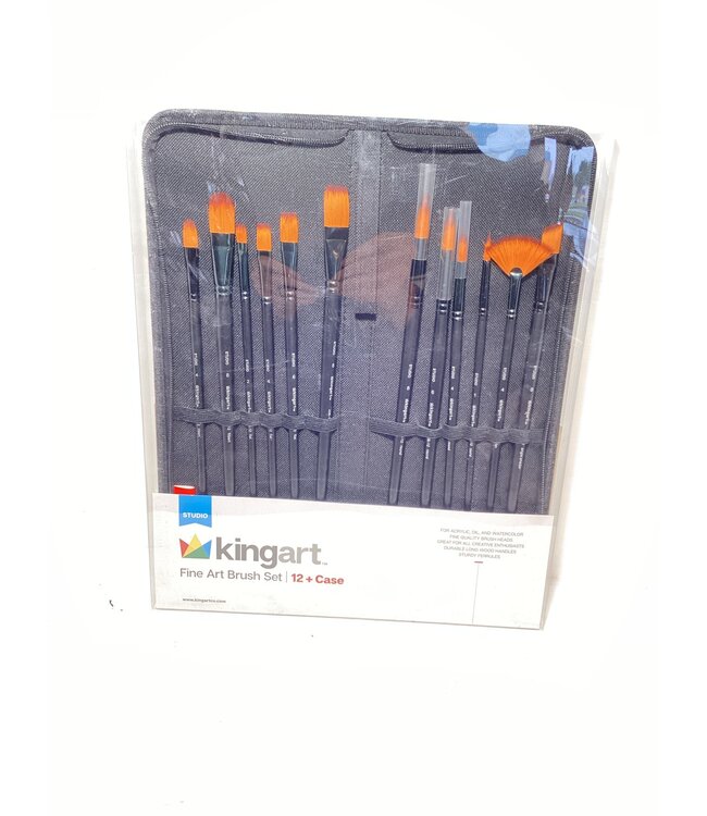 12 PC FINE ART BRUSH SET CASE