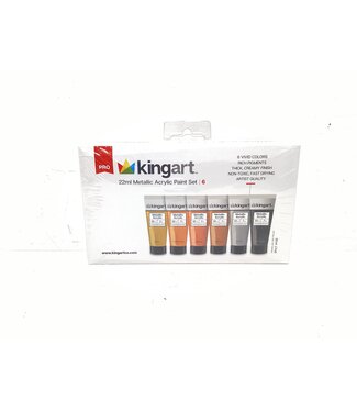6 PC 22ml METALLIC ACRYLIC PAINT SET
