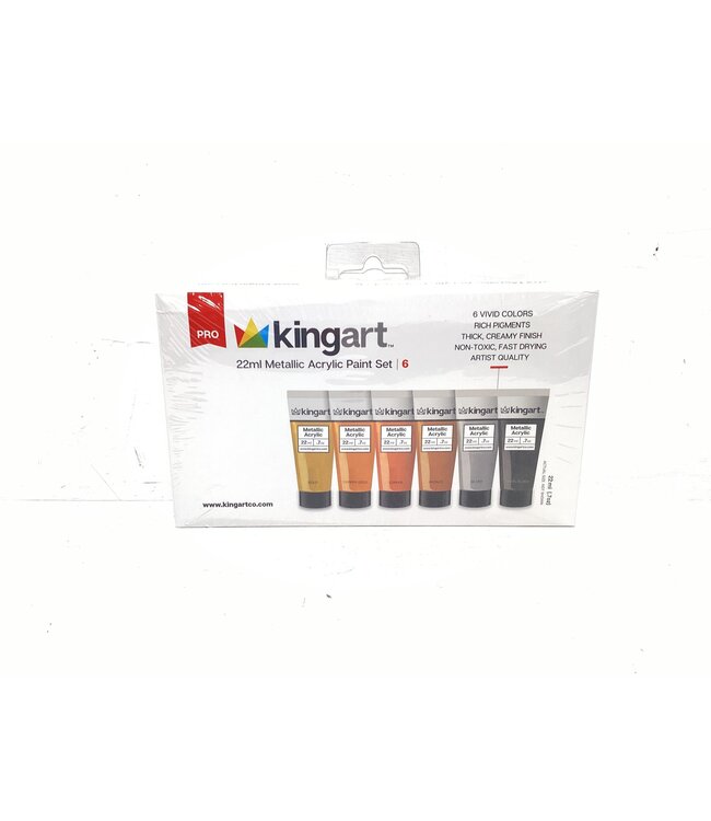 6 PC 22ml METALLIC ACRYLIC PAINT SET