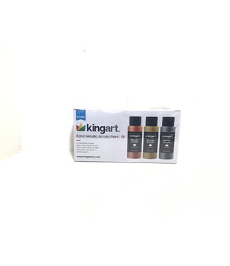 Kingart 12 PC 60 ml ACRYLIC PAINT SET - METALLIC