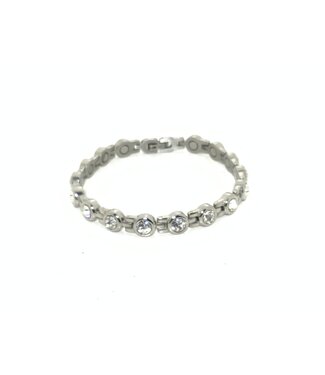 MagneHealth Stainless Steel Magnetic Bracelet Crystal CZ M0101