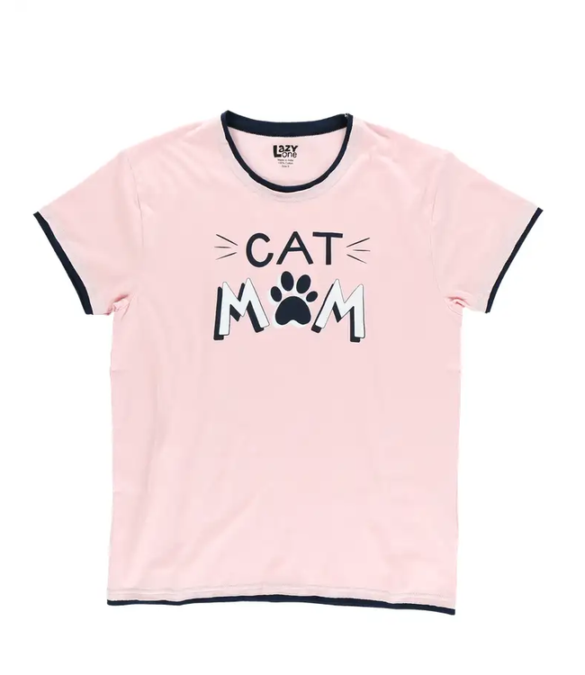 Lazy Ones Cat Mom PJ Tee