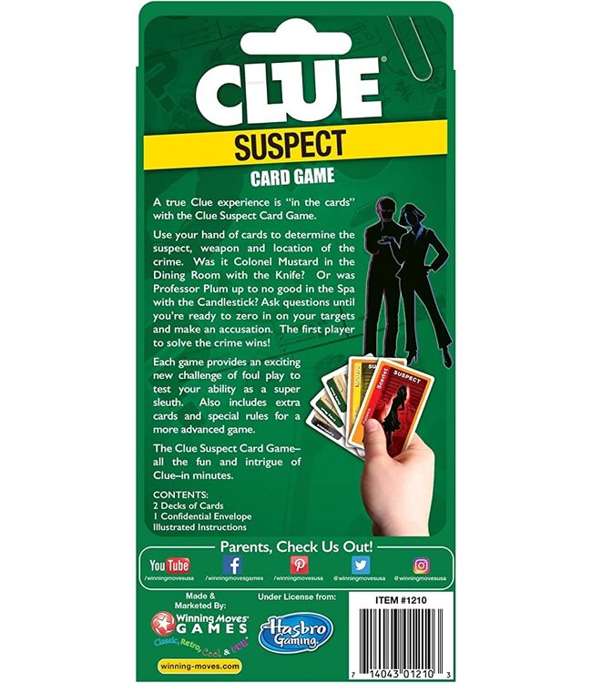 Winning Moves Clue Suspect Card Game