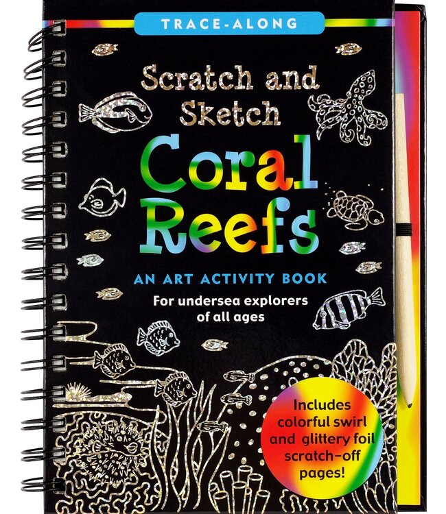 Peter Pauper Press Scratch & Sketch Coral Reefs Trace Along
