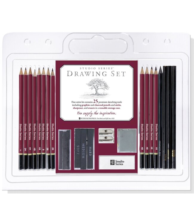 Peter Pauper Press 25 Piece Studio Series Drawing Set
