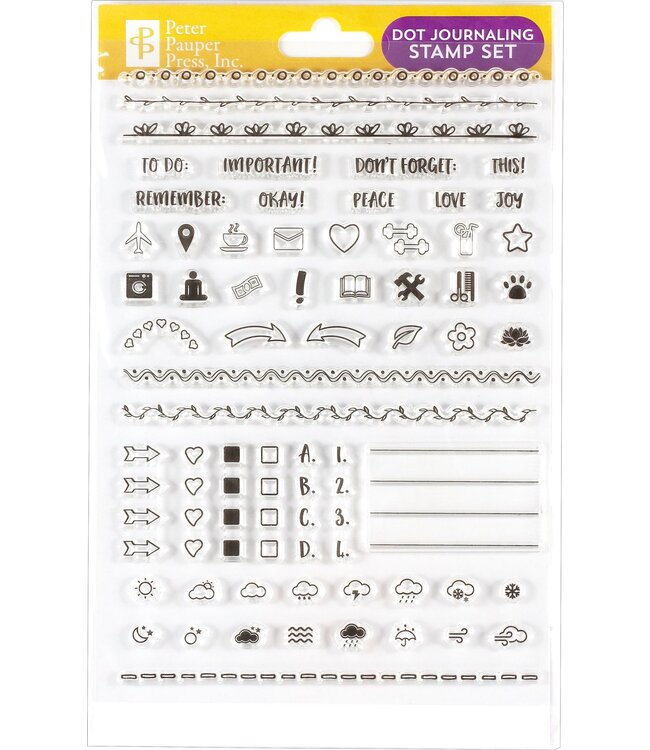 Peter Pauper Press Clear Stamp Set Dot Journaling