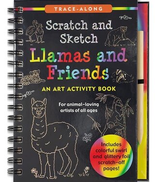 Peter Pauper Press Scratch  & Sketch Llamas  Friends Trace Along
