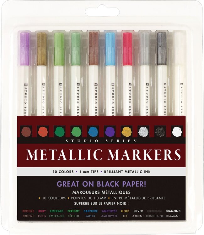 Peter Pauper Press Studio Series Metallic Markers Set Of 10