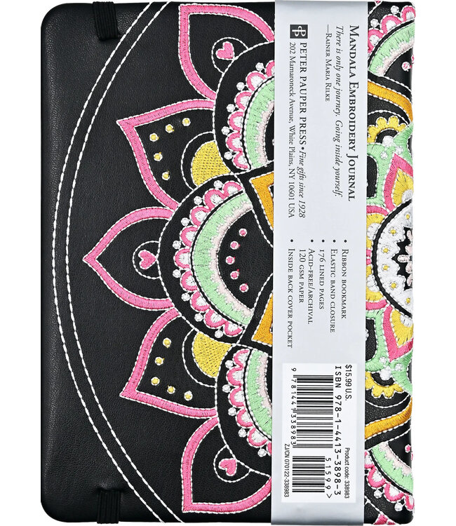 Peter Pauper Press Small Journal Artisan Mandala Embroidery