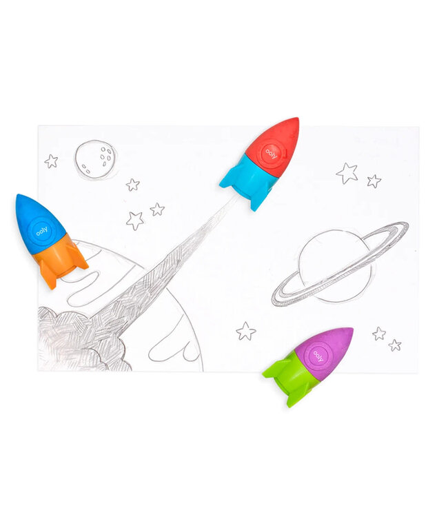 Ooly Blast Off Erasers Blue Red