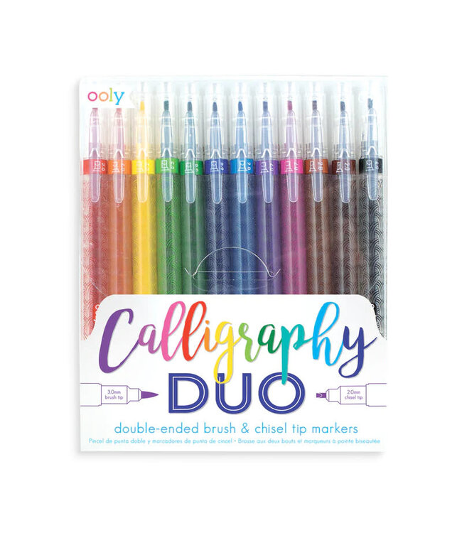 Ooly CALLIGRAPHY DUO DOUBLE ENDED MARKERS -Set Of 12