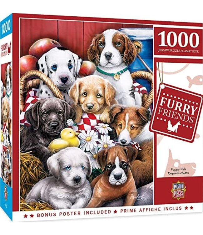 Masterpieces Furry Friends Puppy Pals 1000pc Puzzle