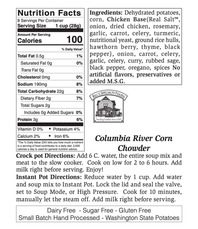 Rills Speciality Columbia River Corn Chowder Family Size