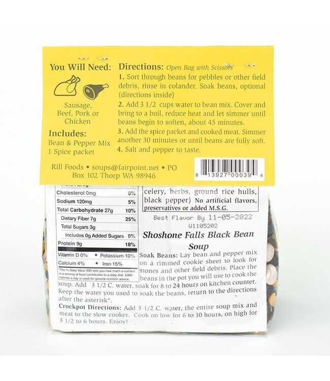Rills Speciality Shoshone Falls Black Bean Two PersonSize