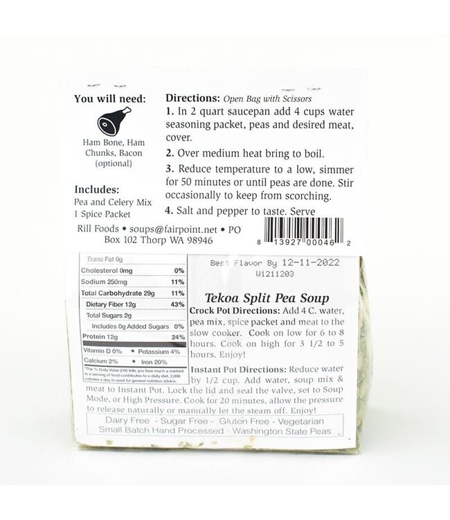 Rills Speciality Tekoa Split Pea Soup Two Person Size