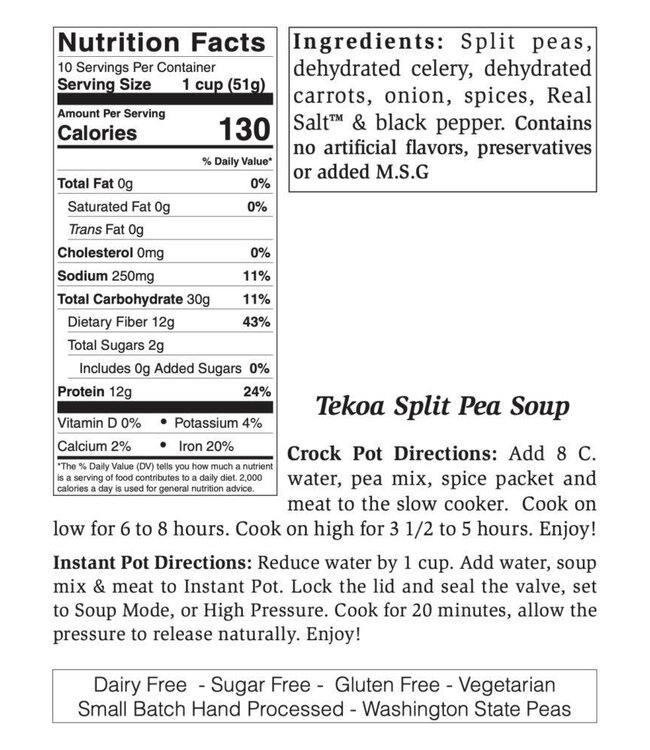 Rills Speciality Tekoa Split Pea Soup Two Person Size