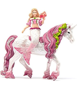Schleich Mermaid Feya On Underwater Unicorn Schleich Figure