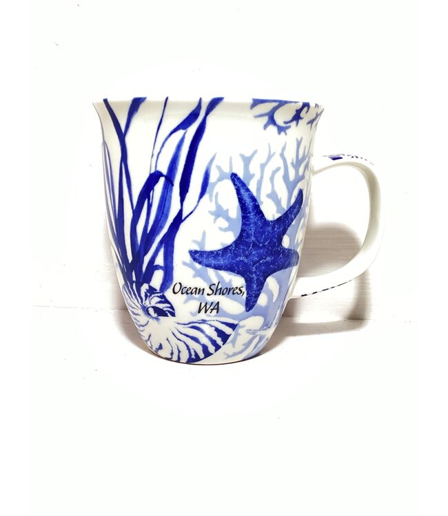 Cape Shore Harbor Mug Indigo Shells