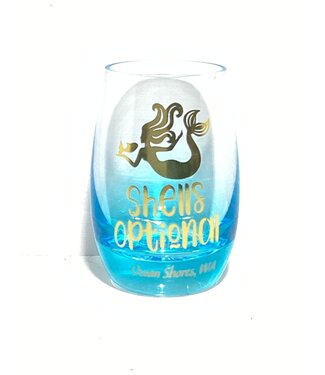 Cape Shore Salty & Happy Blue Stemless Wine Glass - Beach House Gift  Boutique