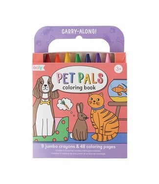 Ooly Carry Along Crayon And Coloring Book Kit Pet Pals Set Of 10
