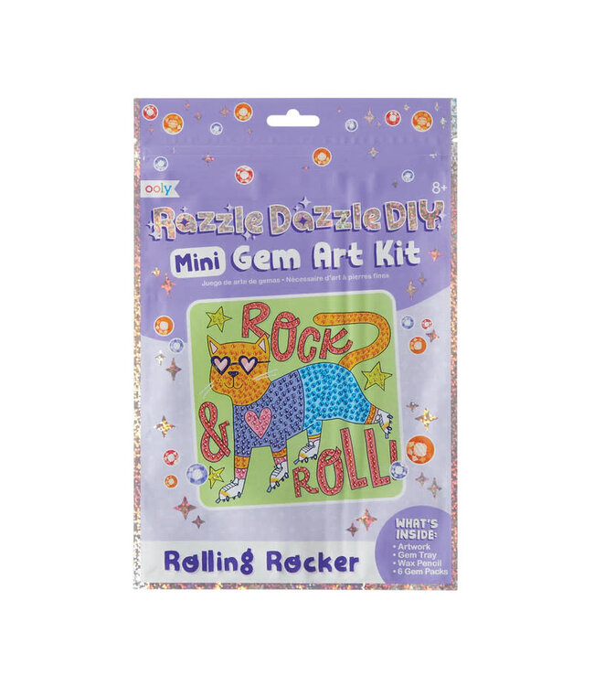 Ooly Razzle Dazzle DIY Mini Gem Art Kit Rolling Rocker