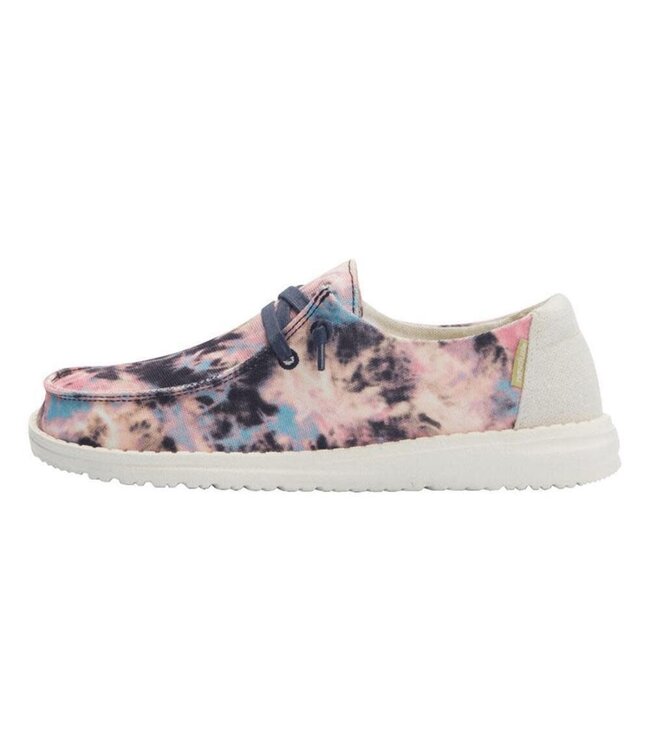 Hey Dude Shoes Wendy Slip On Canvas Tie Dye Navy Pink