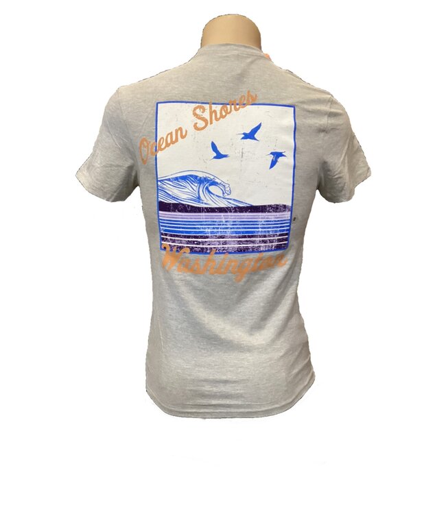 Lone Rock Clothing Short Sleeve Tee Seagulls  Waves LR1009 N0334