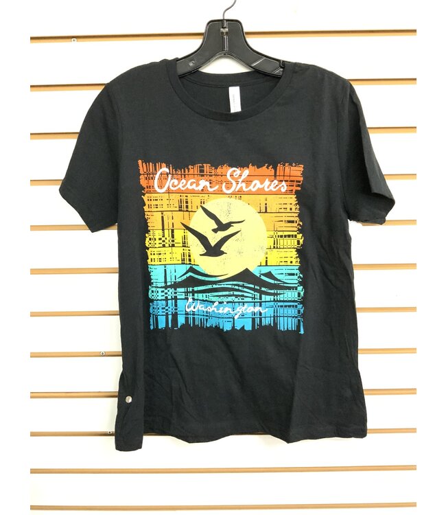 Lone Rock Clothing Ladies Tee Textured Bands And Seagull