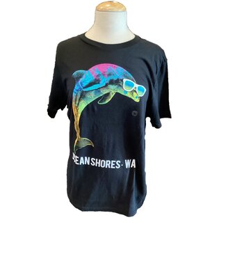 Lone Rock Clothing Short Sleeve Tee Neon Grunge Dolphin