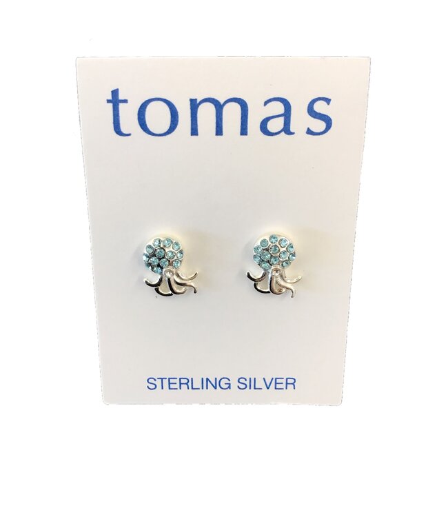 Tomas Crystal Octopus Studs SS
