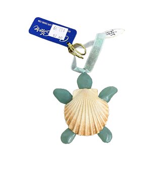 Cape Shore Resin Ornament Shell And Sea Glass Turtle