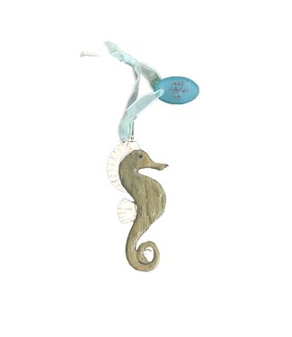 Cape Shore Resin Ornament Sea Glass Seahorse
