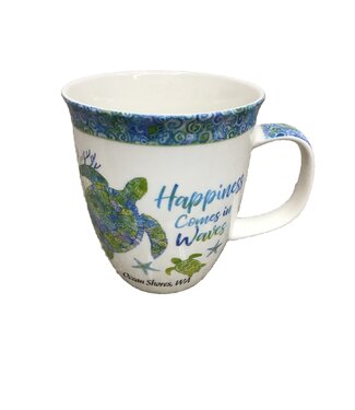 Cape Shore HARBOR MUG HAPPINESS COMES IN WAVES