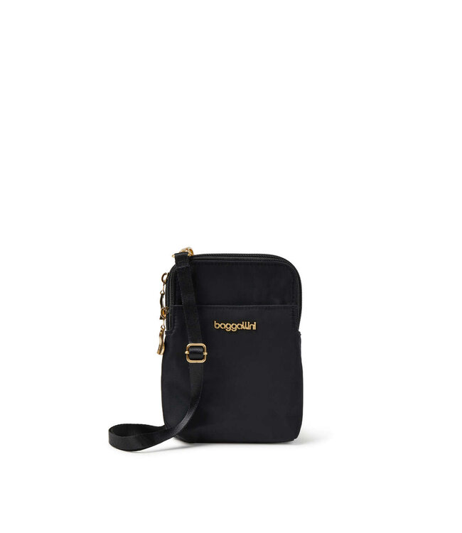 Baggallini Take Two RFID Bryant Crossbody by Baggallini Black With Gold Hardware