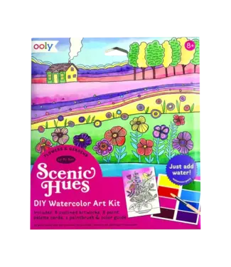 Ooly Scenic Hues DIY Watercolor Art Kit Flowers and Gardens