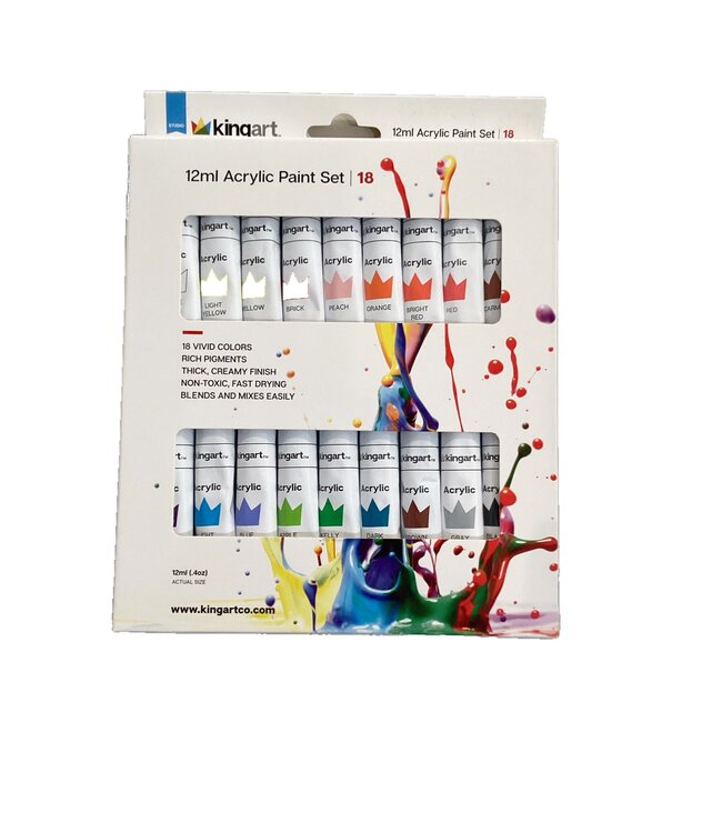 18pc 12ml Acrylic Paint Set