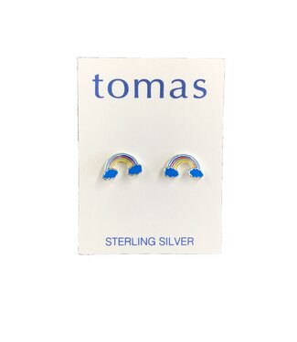 Tomas Rainbow And Clouds Studs SS Enamel