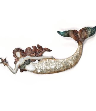 Kubla Craft MERMAID STARFISH CAPIZ WALL DECOR 2109