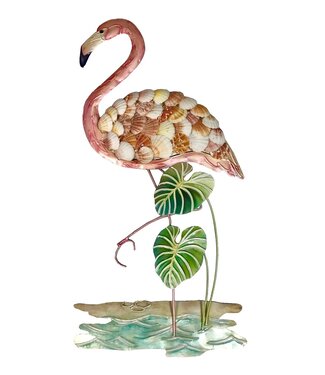Kubla Craft Flamingo With Shell Wall Decor