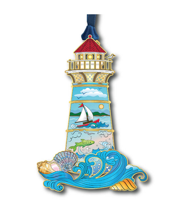 Beacon Design Lighthouse Seascape Beacon Design USA Made Ornament