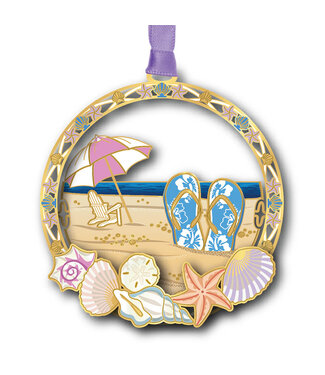 Beacon Design Flip Flops in the Sand Beacon Design USA Made Ornament