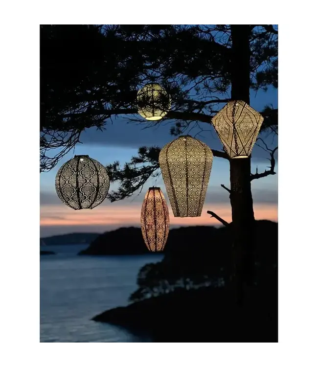 Oval 40CM  Paisley Lantern Green Lumiz LED Light With Remote Control