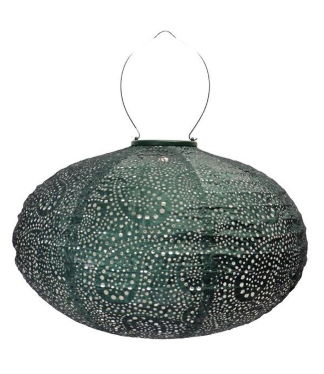 Oval 40CM  Paisley Lantern Green Lumiz LED Light With Remote Control