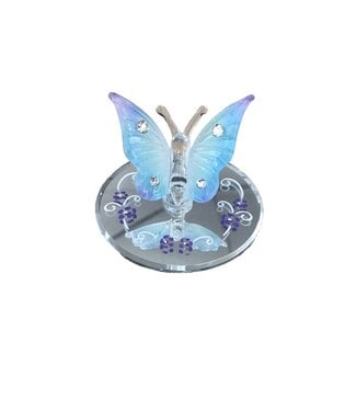 Glass Baron Butterfly Blue With Crystals