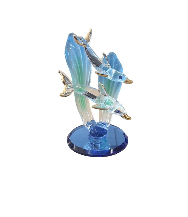 Glass Baron Dolphin With Baby