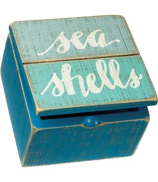Primitives By Kathy Slat Hinged Box  Sea Shells